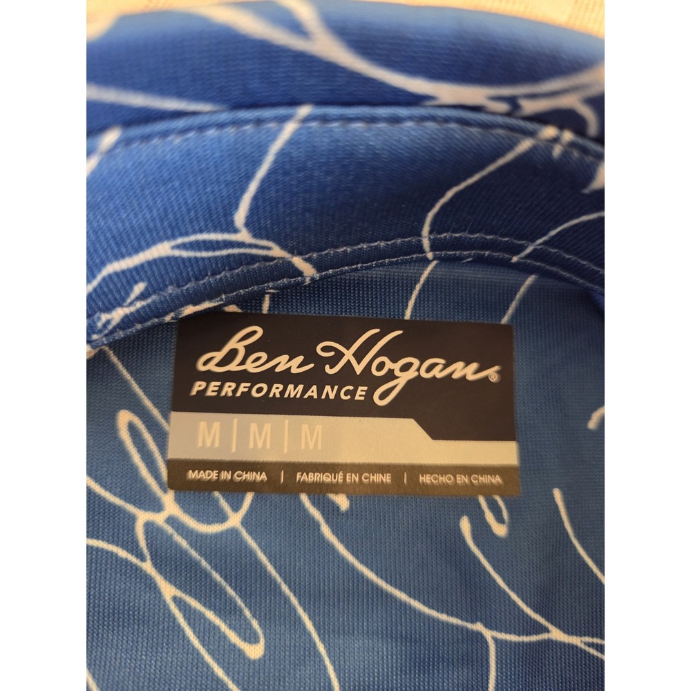 Ben Hogan Men's Linear Flamingo Perf Golf Polo Shirt Lapis Blue UV Sz M NEW! - Picture 6 of 12